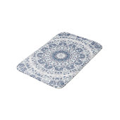 Tapis De Bain Dusty Blue Blanc Floral Mandala (Angle)