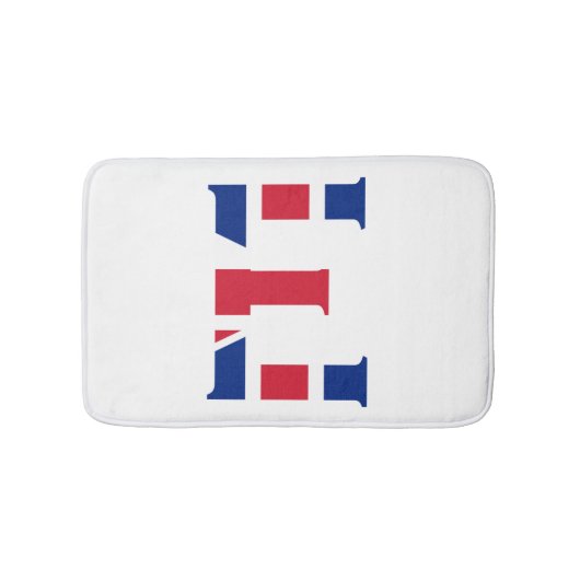 Tapis De Bain E Monogramme superposé sur Union Jack Flag bmcnt (Devant)