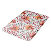 Tapis De Bain Earthy Colors, Fall Flowers Monogrammed (Angle)