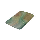 Tapis De Bain Earthy Emerald Strata | Agate d'encre verte et dor (Angle)