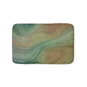 Tapis De Bain Earthy Emerald Strata | Agate d'encre verte et dor (Devant)