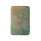 Tapis De Bain Earthy Olive Strata | Agate d'encre verte et dorée (Devant (Vertical))