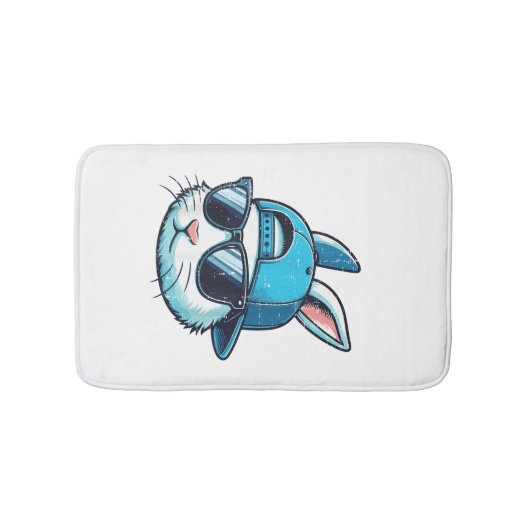 Tapis De Bain Easter Bunny Face Baseball Cap Sunglasses Rabbit B (Devant)