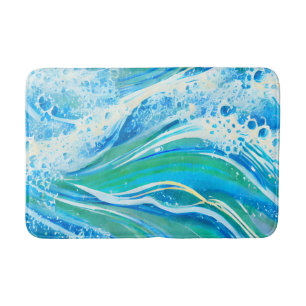 Tapis De Bain Eau Bleue Océan Vagues de mer