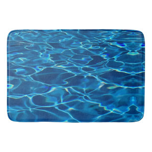 Tapis De Bain Eau de la piscine bleu foncé