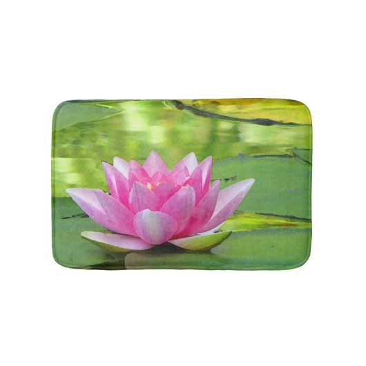 Tapis De Bain Eau Lily Lotus Fleur Bain Mat (Devant)