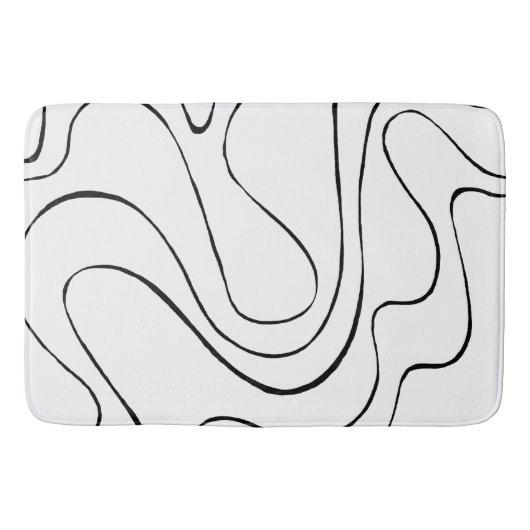 Tapis De Bain Ebb et flux 2 - Noir et blanc (Devant)