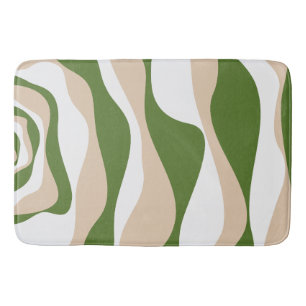 Tapis De Bain Ebb et flux 4 - Blanc, Sable et Palm Green