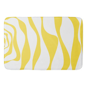 Tapis De Bain Ebb et flux 4 en citron jaune et blanc