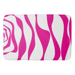 Tapis De Bain Ebb et flux 4 en Magenta et Blanc