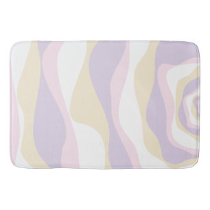 Tapis De Bain Ebb et flux 4 - Pastel rose, jaune et violet