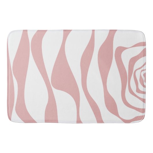 Tapis De Bain Ebb et flux 4 - rose et blanc (Devant)