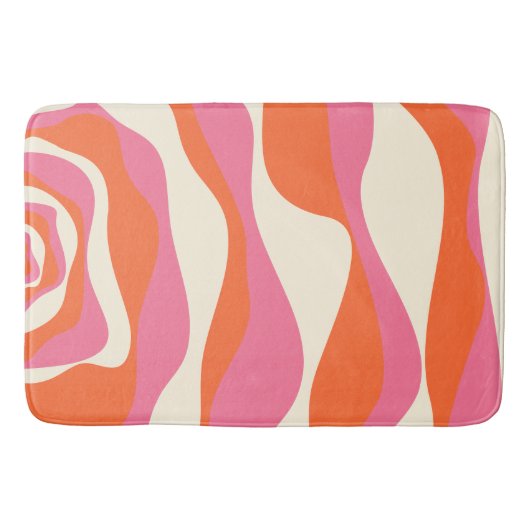 Tapis De Bain Ebb et flux 4 - rose, orange et crème (Devant)