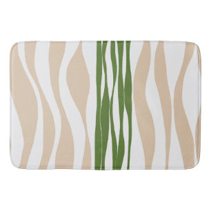 Tapis De Bain Ebb et flux - Blanc, Sable et Palm Green