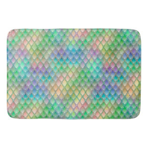 Tapis De Bain Écaille de Dragon Arc-en-Ciel Pastel Brillante & P