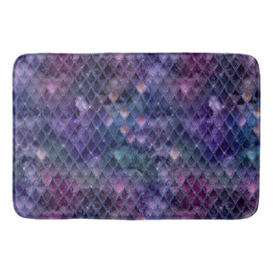 Tapis De Bain Écailles de Dragon Pailletées et Ombrées de Violet