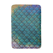 Tapis De Bain Écailles de poisson sirène glamour sarcelle violet (Devant (Vertical))