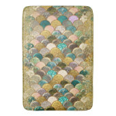 Tapis De Bain Écailles de Sirène Multi Couleur Paillettes Glamou (devant Vertical)