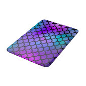 Tapis De Bain Écailles de sirène sarcelle violet rose bleu Poiss (Angle)