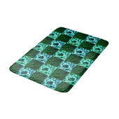 Tapis De Bain Échecs ou cyan vert et bleu ciel, avec rectangle (Angle)