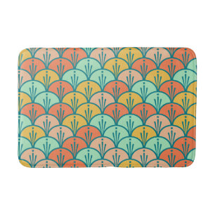 Tapis De Bain Echelle de poisson géométrique moderne et colorée