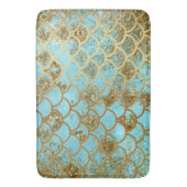 Tapis De Bain Échelles de poissons bleues iridescentes de sirène (devant Vertical)