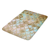 Tapis De Bain Échelles de poissons roses iridescentes de sirène (Angle)