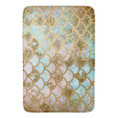 Tapis De Bain Échelles de poissons roses iridescentes de sirène (devant Vertical)