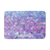 Tapis De Bain Échelles de sirène de Parties scintillant Turquois (Devant)