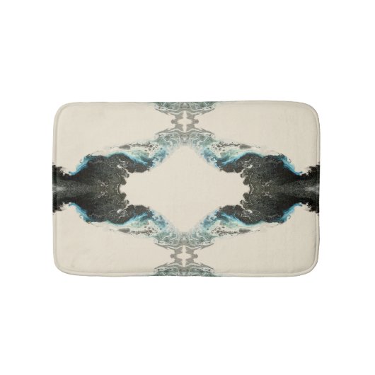 Tapis De Bain Échos de marée — Motif abstrait d'encre fluide (Devant)