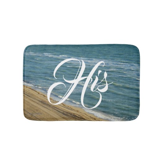 Tapis De Bain Échouez tropical bleu de sable d'océan sien/sien (Devant)