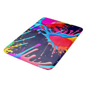 Tapis De Bain Éclaboussures électriques de couleurs vives (Angle)