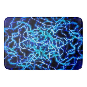 Tapis De Bain Éclair électrique néon bleu Tesla Coil