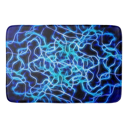 Tapis De Bain Éclair électrique néon bleu Tesla Coil (Devant)