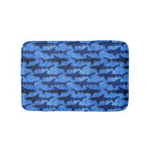 Tapis De Bain École de motif bleu de requins (Devant)