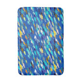 Tapis De Bain École de poisson, bleu foncé, blanc et turquoise (Devant (Vertical))