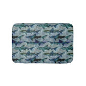 Tapis De Bain École des requins dans le bleu aqueux (Devant)