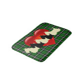 Tapis De Bain Écossais Terrier/coeur rouge/plaid vert d'île (Angle)