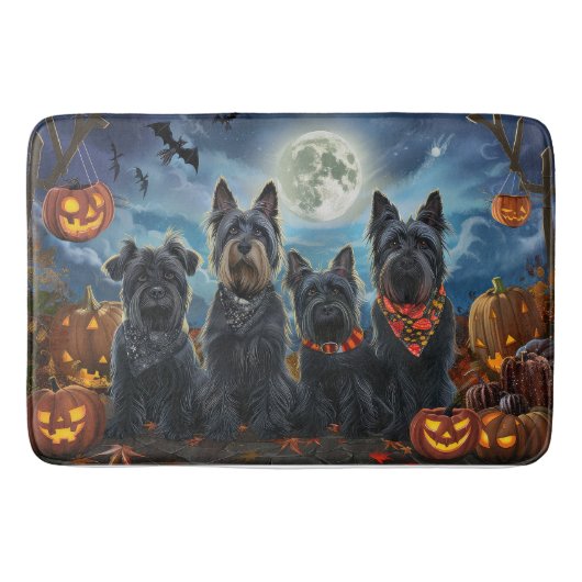 Tapis De Bain Ecosse Terrier Halloween Éffrayant (Devant)
