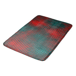 Tapis De Bain Écrans croquants rouges sur cyan rouge