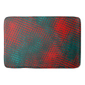 Tapis De Bain Écrans croquants rouges sur cyan rouge (Devant)