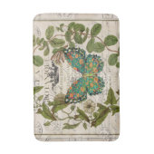 Tapis De Bain écriture bohème papillon botanique français (Devant (Vertical))