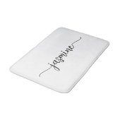 Tapis De Bain Écriture de nom en monogramme girly blanc minimali (Angle)