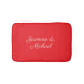 Tapis De Bain Écriture manuscrite rouge et blanc Mariage (Devant)