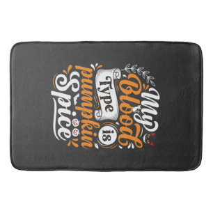 Tapis De Bain Écriture Rétro Citrouille Halloween Type de Sang