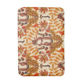 Tapis De Bain Écureuil d'automne sur blanc (Devant (Vertical))