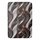 Tapis De Bain Effet 3D Abstrait noir, argent et cuivre (devant Vertical)