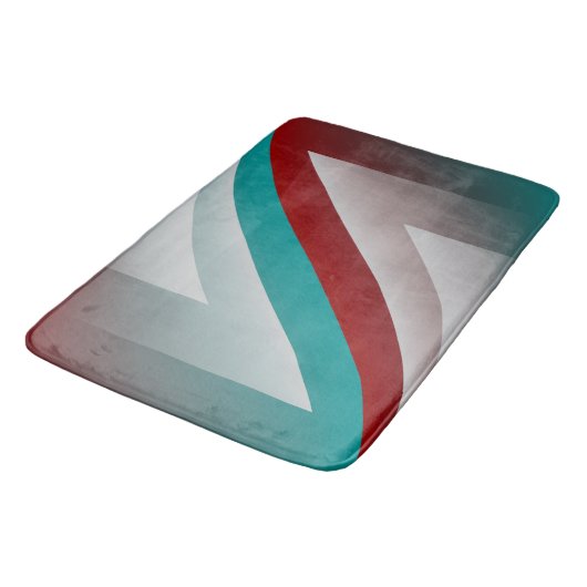 Tapis De Bain effet de sphère grise bordeaux turquoise (Angle)