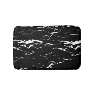 Tapis De Bain Effet Marbré noir et blanc