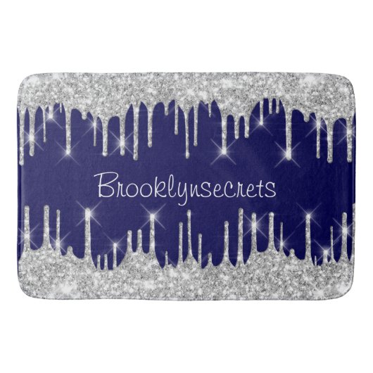 Tapis De Bain Effet Parties scintillant des gouttes Blue Navy No (Devant)